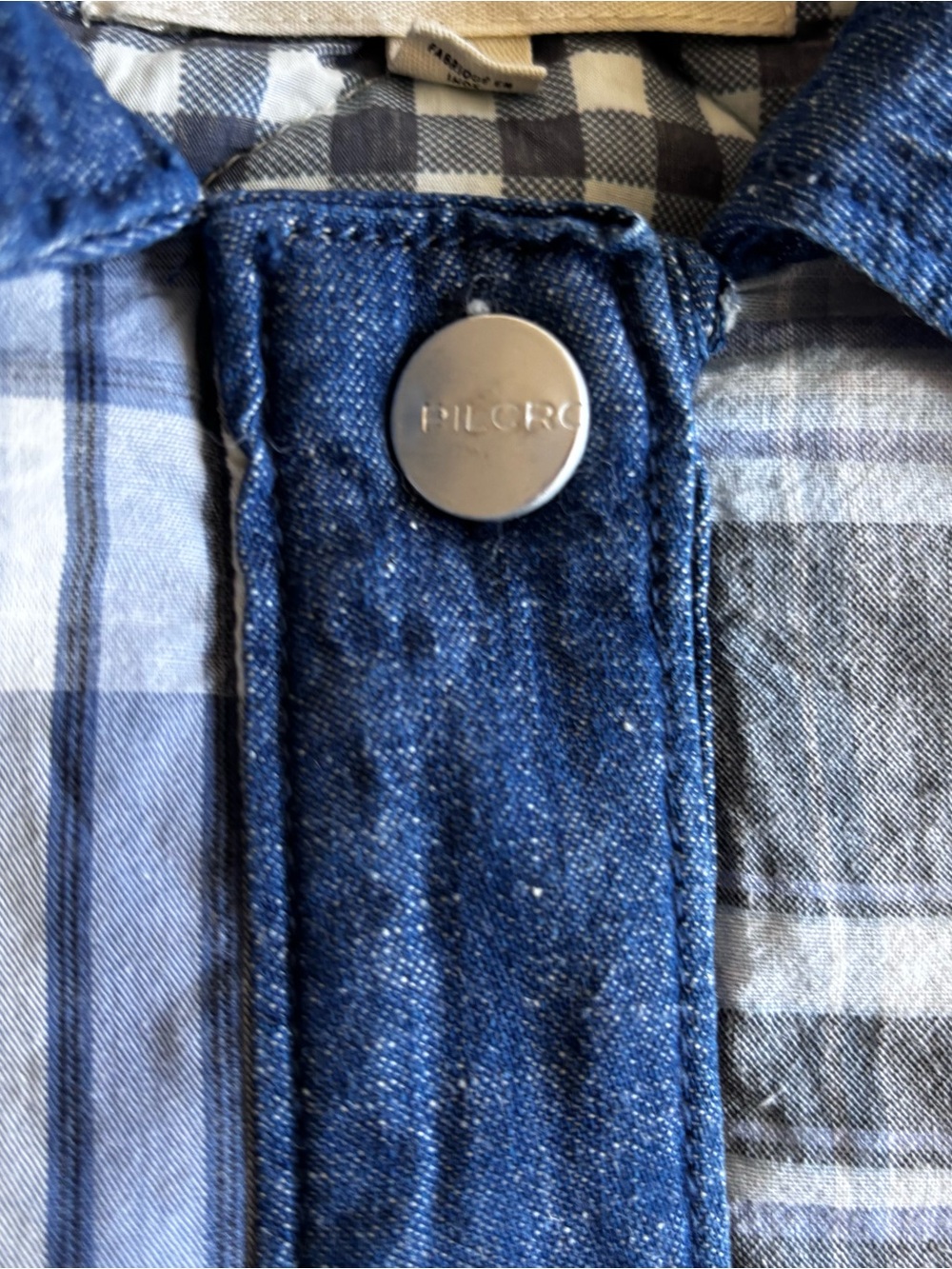 Pilcro Patchwork Jacket
Chambray, plaids, Blues
M - Picture 8 of 12